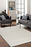 Modern Geometrik Tasarımlı Jüt Dokuma Loop Sisal Bej Halı