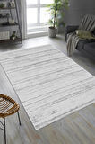 Pamuk Tabanlı Modern Tasarımlı  Sisal Çzigili Gri Renk Halı