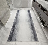 Çizgili Bordür desenli Kahverengi Renkli Kaymaz Taban yıkanabilir Dijital Baskı Halı