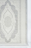 Osmanlı Medalyonlu Halı Desenli Pamuk Tabanlı Salon - Oturma Odası  Gri Renk Halı