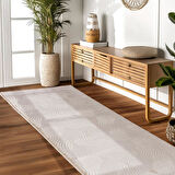 Kabartmalı Yumuşak Dalga Desenli İskandinav Bohem Tarzı Halı Bej tonlarında