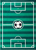 Futbol Sahası Temalı Çocuk Bebek Genç odası eğitici oyun Kaymaz Taban Yıkanabilir Yeşil Beyaz Halı