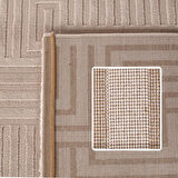 Kabartmalı Yumuşak Geometrik Desenli İskandinav Bohem Tarzı Halı Bej tonlarında