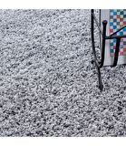 Yüksek Tüylü 30 mm Hav Yüksekliğinde Düz Açık Gri Renkli Shaggy Halı