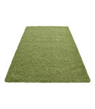 Yüksek Tüylü 30 mm Hav Yüksekliğinde Düz Yeşil Renkli Shaggy Halı