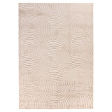 Kabartmalı Yumuşak Dalga Desenli İskandinav Bohem Tarzı Halı Bej tonlarında