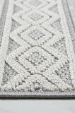 Modern Geometrik Tasarımlı Jüt Dokuma Loop Sisal Gri Renk Halı
