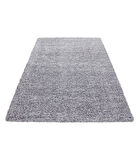 Yüksek Tüylü 30 mm Hav Yüksekliğinde Düz Açık Gri Renkli Shaggy Halı