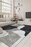 Minimalist Mekânlara Derinlik Katın Siyahın Sessizliği, Beyazın Işıltısı: Soyut Desenli Kaymaz Taban Halı