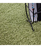 Yüksek Tüylü 30 mm Hav Yüksekliğinde Düz Yeşil Renkli Shaggy Halı