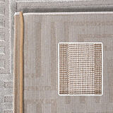 Kabartmalı Yumuşak Geometrik Desenli İskandinav Bohem Tarzı Halı Gümüş tonlarında