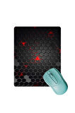 Siyah Petek Desenli Kaydırmaz Gaming Oyuncu Masaüstü Dikişsiz Mouse Pad/Ped (Mouse Altlığı) 17x21cm