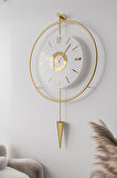 Kadranlı - Masippi Kristal Gold - Büyük Boy(50X90CM) (PİLLİ LED) , Metal (MOBİLYA) Duvar Saati