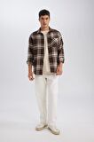 DeFacto Regular Fit Kareli Oduncu Flanel Uzun Kollu Gömlek D4132AX24WNBN192