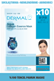 Dermal 10'lu Aqua &Kolajen Özlü Tek Kullanımlık Cilt Bakım Maskeleri