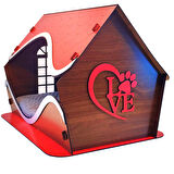 BTF-104 Kedi Evi ve Köpek Evi - 3mm Ahşap MDF - Portatif - Ev modeli