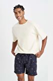 DeFacto Regular Fit Desenli File Astarlı Kısa Boy Deniz Şortu M8328AZ24HSNV100