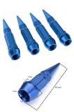 Oto Araba Sibop Kapağı Seti Metal Sivri 4'lü Set Mavi 60 Mm