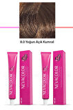 2 li Set Premium 8.0 Yoğun Açık Kumral - Kalıcı Krem Saç Boyası 2 X 50 g Tüp
