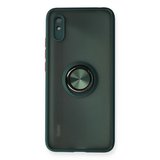 Xiaomi Redmi 9a Kılıf Montreal Yüzüklü Silikon Kapak - Yeşil