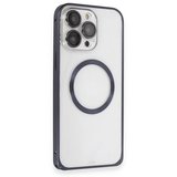 Joko Apple İphone 15 Pro Max Kılıf Metal Bumper Magneticsafe Kapak - Lacivert