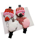 4'lü Silikon Pens Toka Cupcake Temalı
