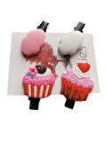 4'lü Silikon Pens Toka Cupcake Temalı