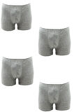 Erkek Pamuklu Düz Boxer Set 4'lü