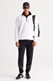 Loose Fit Bato Yaka Baskılı Sweatshirt