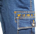 BEL BAĞCIKLI KARGO CEPLİ NAKIŞLI JEANS PANTOLON