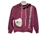TRİKO CEPLİ KAPÜŞONLU KIZ SWEATSHIRT