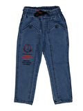 BEL BAĞCIKLI BASKILI JEANS ERKEK PANTOLON