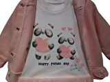 HAPPY PANDA BASKILI KAPÜŞONLU KIZ TAKIM