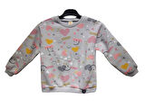 KALP BASKILI KIZ SWEATSHIRT