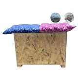 Reyo Kedi Evi Dış Ortam Uygun Ahşap Kedi Evi Double OSB Minderli 61x41x36 cm