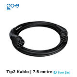 GO-E Charger  Tip 2 Araç Şarj Kablosu 22 Kw'a Kadar Siyah 7,5 Metre Ch-10-07-8