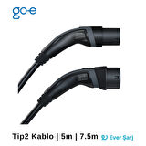 GO-E Charger  Tip 2 Araç Şarj Kablosu 22 Kw'a Kadar Siyah 7,5 Metre Ch-10-07-8
