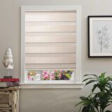 Hazır Hasır Bambu Zebra Stor Perde Kum Beji 90x200cm
