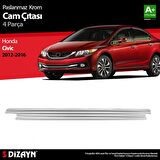 S-Dizayn Honda Civic Krom Cam Çıtası 4 Prç 2012-2016