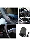 Toyota Corolla 2013+ Uyumlu Dikmeli Direksiyon Kılıfı Noktalı Siyah ( 10cm )