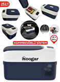 Hooger German 25 LT Perfeckt Kalt Dijital Göstergeli Oto Buzdolabı 12-24 Volt -20 Derece Hızlı Soğutma