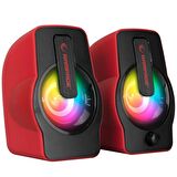 Rampage RMS-G7 FALSETTO 2.0 6 Watt RGB Ledli Kırmızı Multimedia Gaming USB Speaker