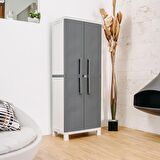 Çok Amaçlı Balkon Bahçe Kiler Plastik Dolap 65x37x173