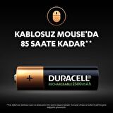 Duracell Şarj Edilebilir AA 2500mAh Piller, 2 Li Paket x2 (4 Adet)