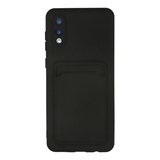 Samsung Galaxy A02 Kılıf Kelvin Kartvizitli Silikon - Siyah
