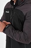 Diadora Elite - Erkek Siyah-Gri Su Geçirmez Spor Yağmurluk - 44YĞM10ELT