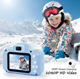 Dijital Fotoğraf Makinesi Çocuk Mini 1080p Hd Kamera Selfie Çocukfoto 91x56 mavi