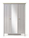 Yakamoz Sis Gri 3 Kapaklı Elbise Dolabı Gardırop 133x56x201cm