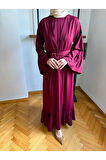Fırfırlı Ikili Takım Abaya 5038 bordo | FENDEL