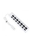 7 Port Usb Hub - On/Off Switch Işıklı - Usb Çoklayıcı - Chipli Beyaz
